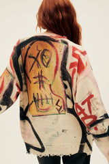 R13 Mercer Street Oversized Graffiti Sweater
