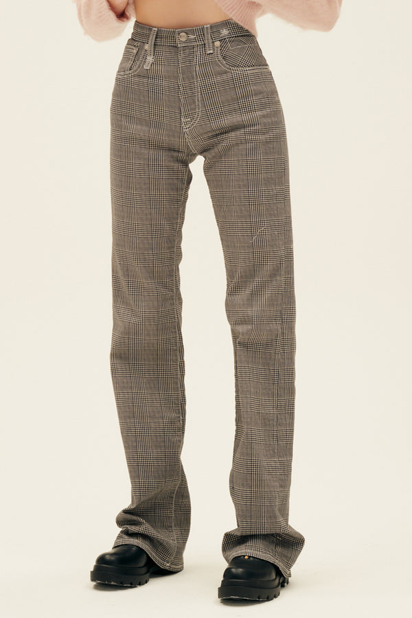 R13 Printed Plaid Jane Jean