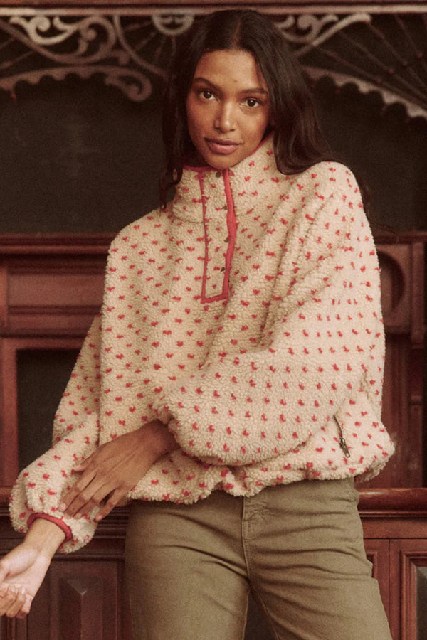 THE GREAT The Countryside Pullover in Oat Red