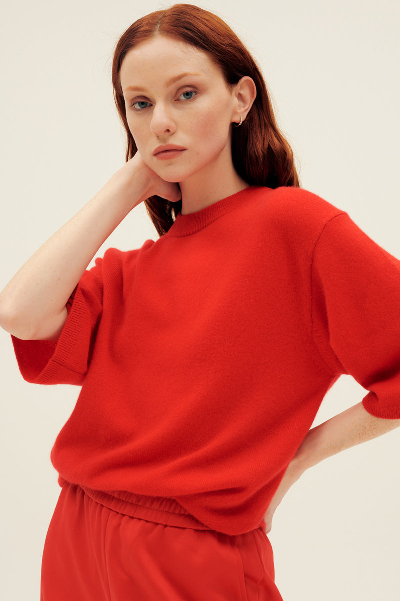 TIBI Feather Weight Cashmere Oversized Easy T-Shirt