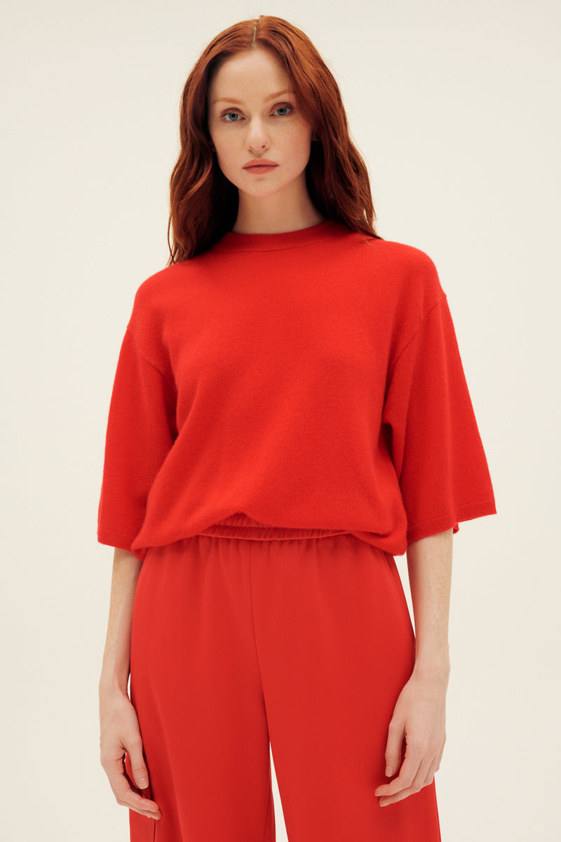 TIBI Feather Weight Cashmere Oversized Easy T-Shirt