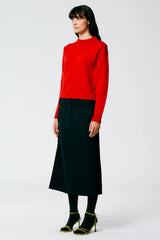 TIBI Grain De Poudre Trouser Skirt With Pleat Panel