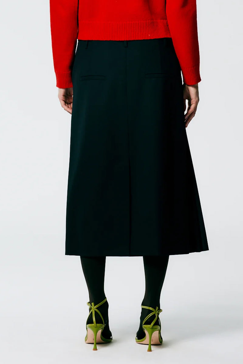 TIBI Grain De Poudre Trouser Skirt With Pleat Panel