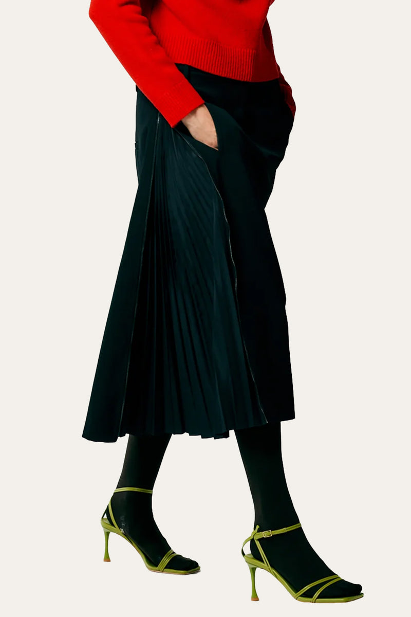 TIBI Grain De Poudre Trouser Skirt With Pleat Panel