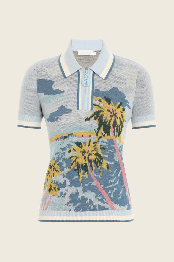 Zimmermann Cira Short Sleeve Knit Shirt