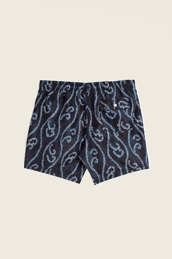 Bather Navy Hook & Loop Swim Trunk