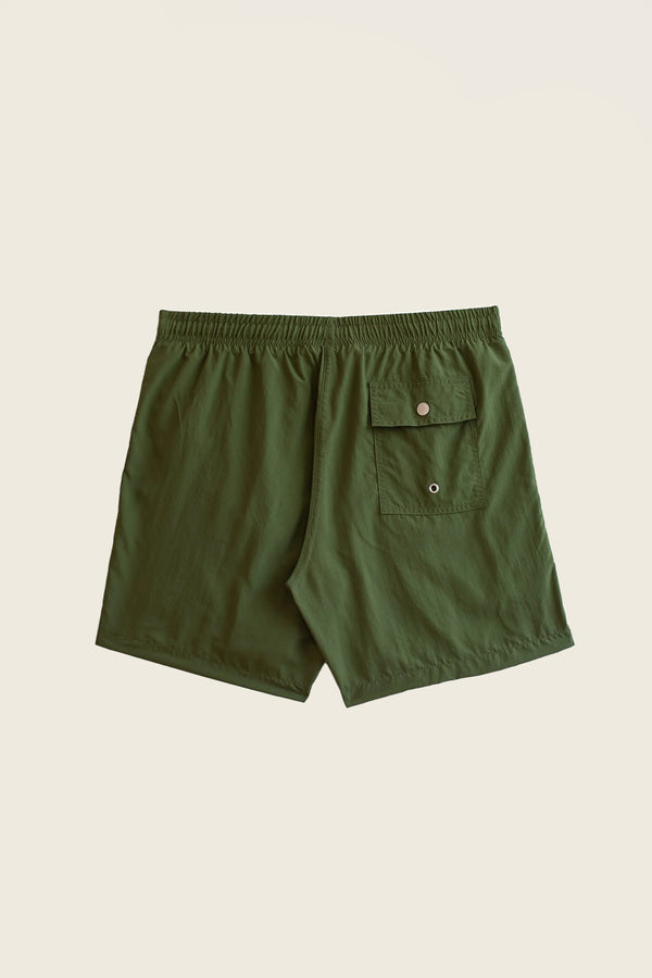 Solid Swim Trunks in Olive