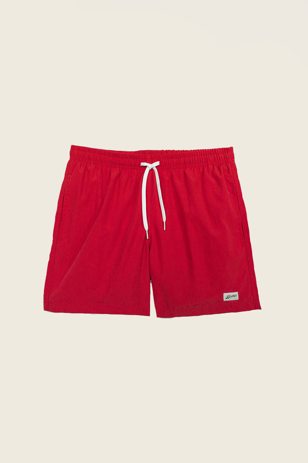 Solid Swim Trunks in Red