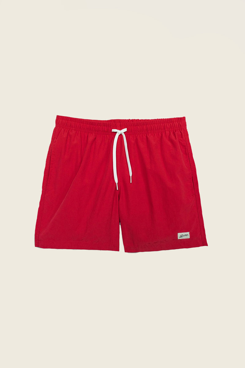 Solid Swim Trunks in Red
