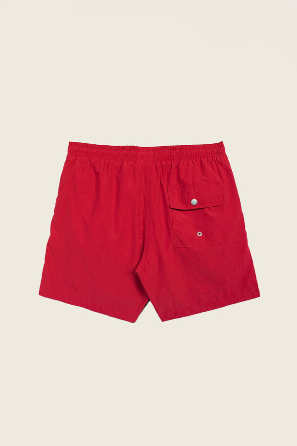 Solid Swim Trunks in Red