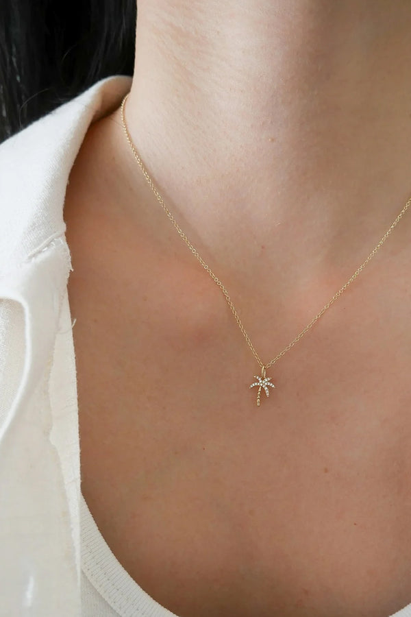 Diamond Wild Palm Necklace