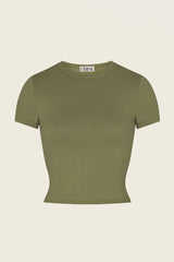 Eterne Short Sleeve Baby Tee in Olive