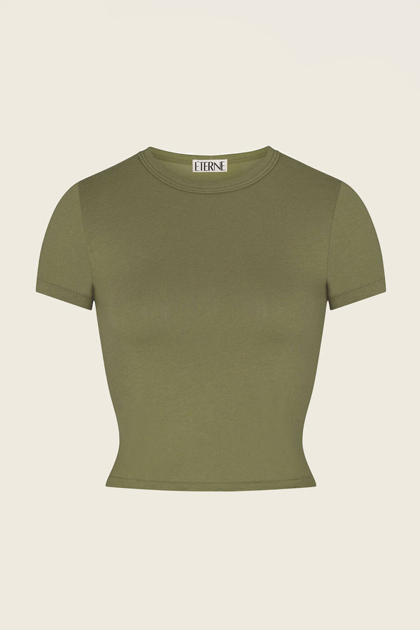 Eterne Short Sleeve Baby Tee in Olive