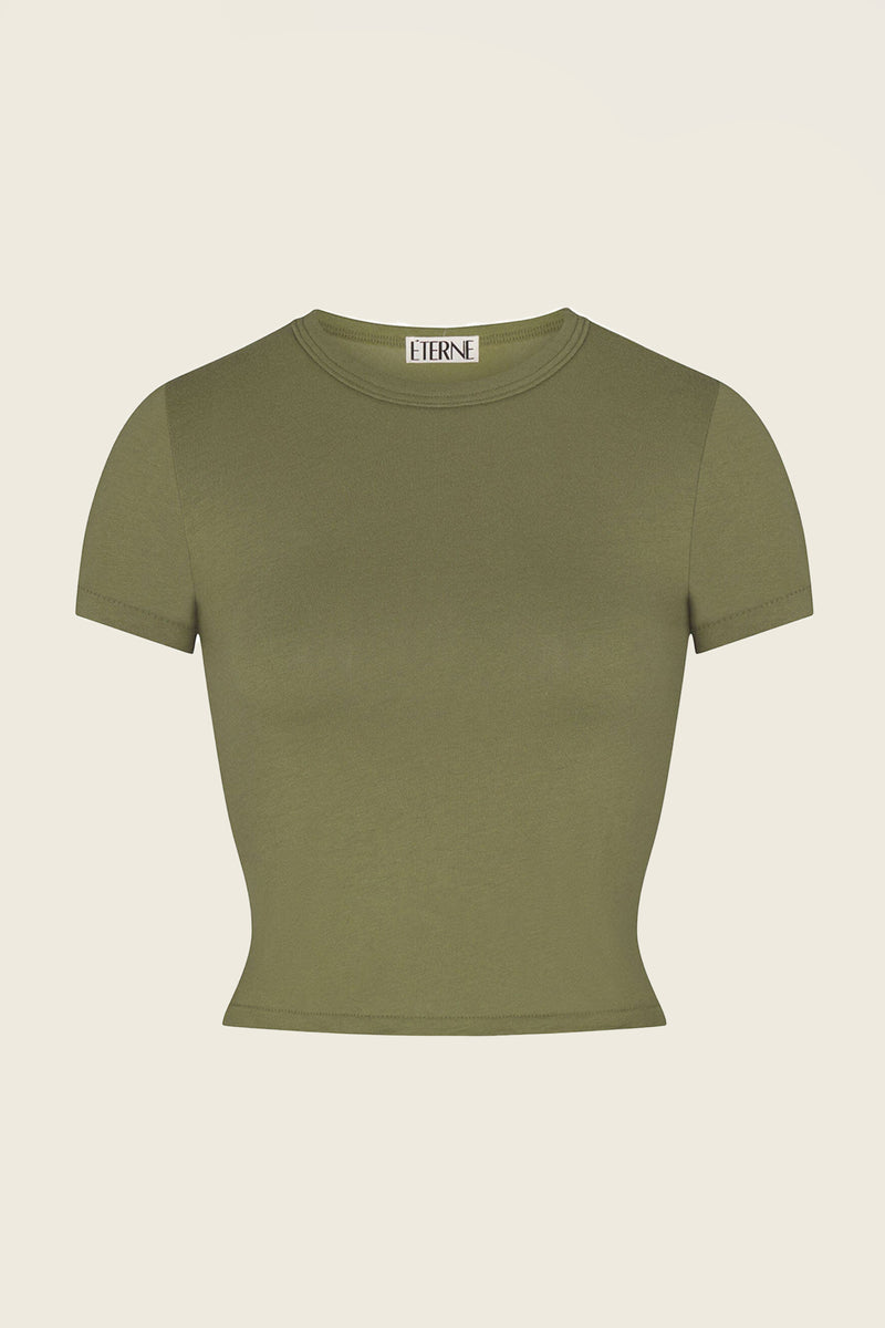 Eterne Short Sleeve Baby Tee in Olive