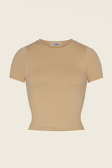 Short Sleeve Baby Tee in Sand