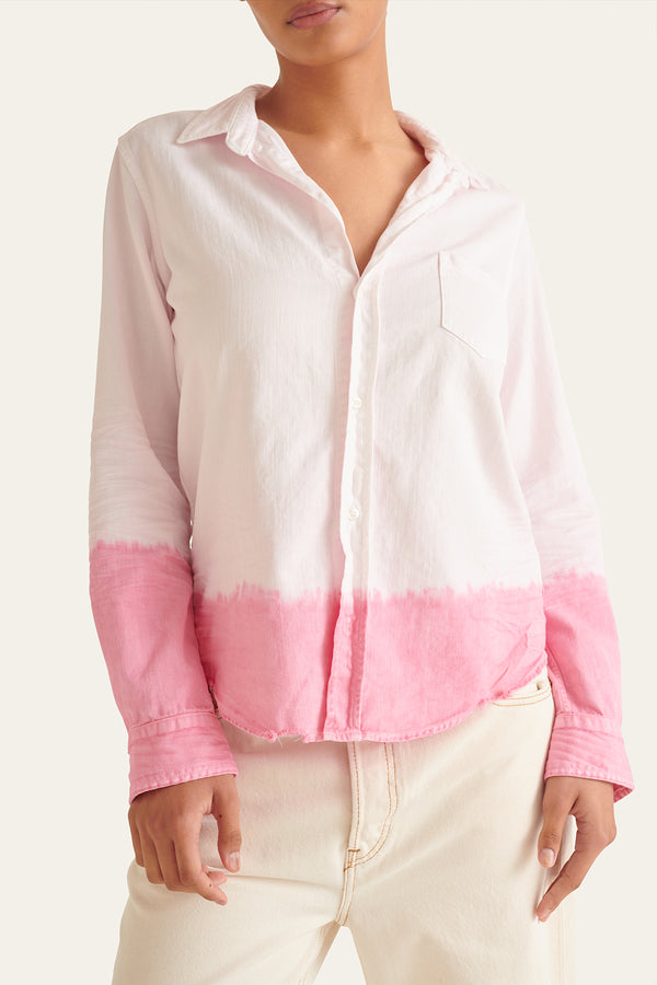 Frank & Eileen Barry Tailored Button Up Shirt Pink Dip Dye