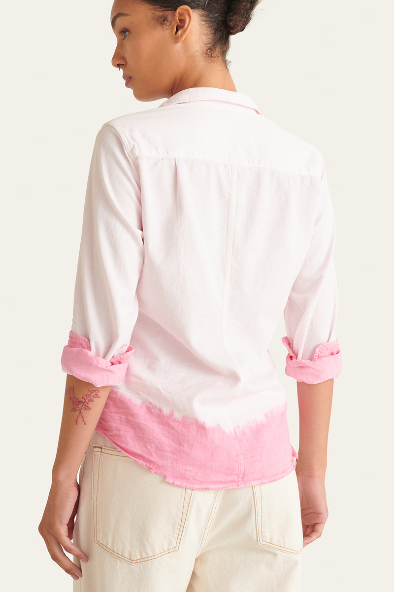 Frank & Eileen Barry Tailored Button Up Shirt Pink Dip Dye