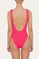 Square Neck One Piece in Hot Pink