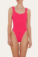 Square Neck One Piece in Hot Pink