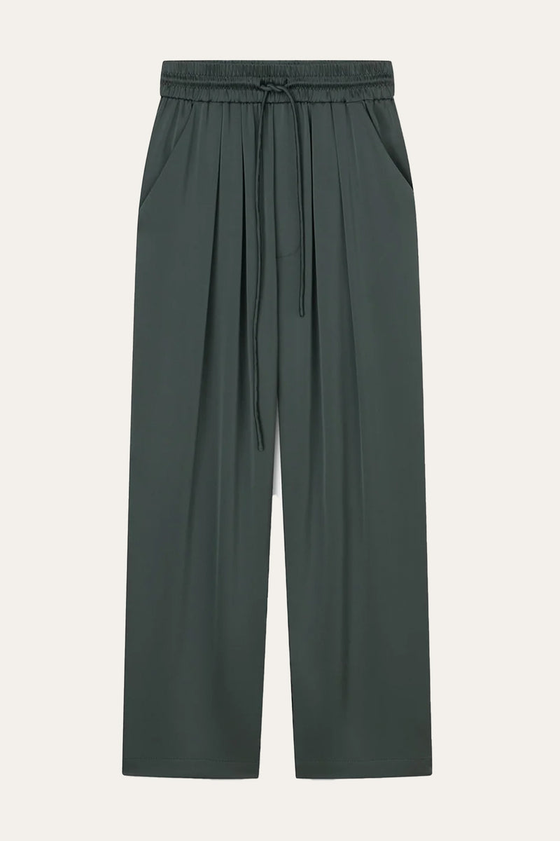 Jiro Slip Satin Pants in Carbon