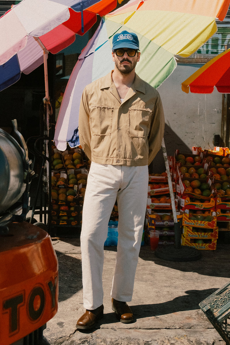 Beige Cotton Sports Jacket