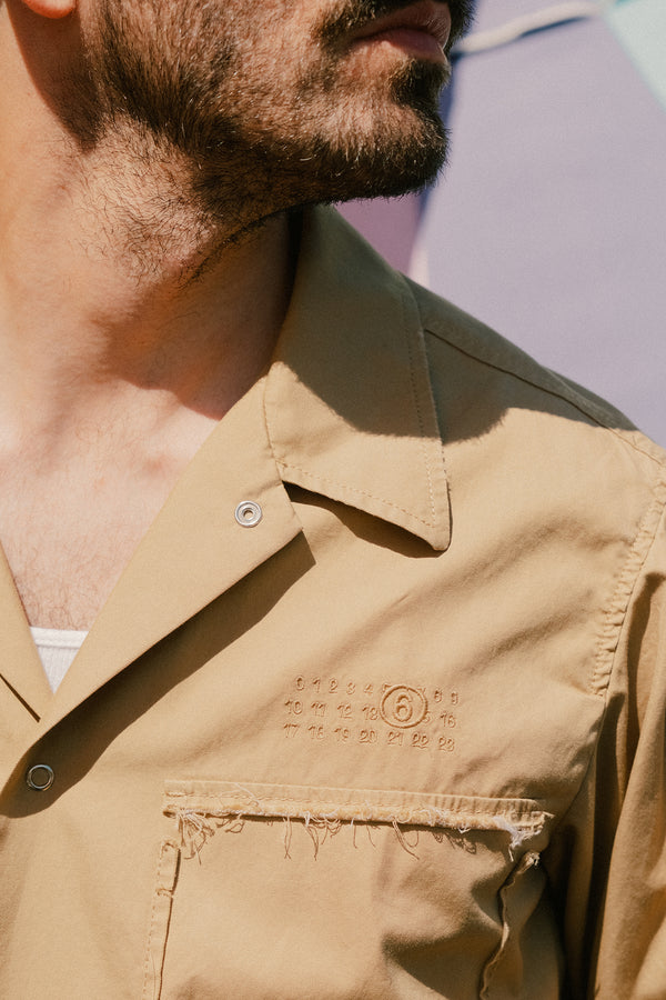 Beige Cotton Sports Jacket
