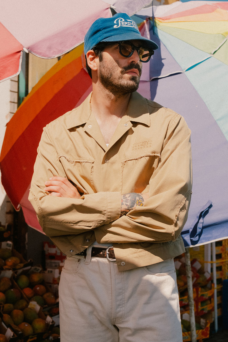 Beige Cotton Sports Jacket