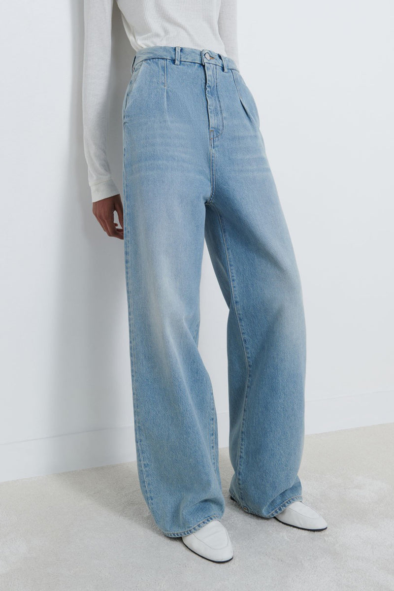 LOULOU STUDIO Attu Wide Leg Denim Pants