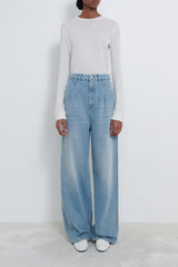 LOULOU STUDIO Attu Wide Leg Denim Pants