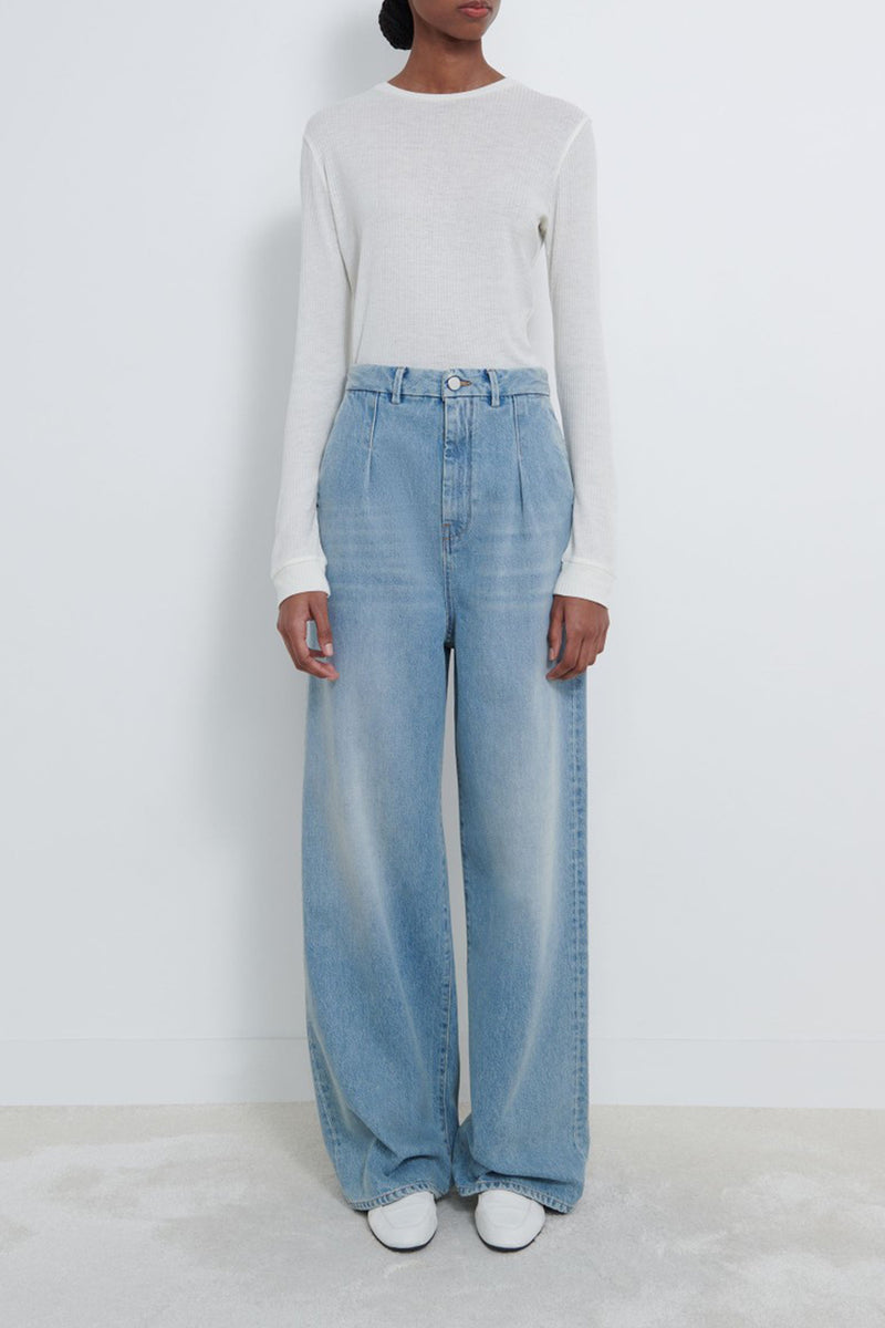 LOULOU STUDIO Attu Wide Leg Denim Pants