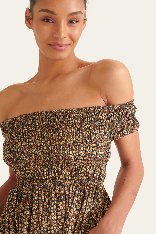 Matteau Shirred Off Shoulder Dress in Chamomile