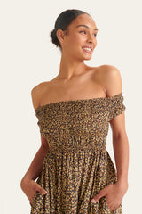Matteau Shirred Off Shoulder Dress in Chamomile