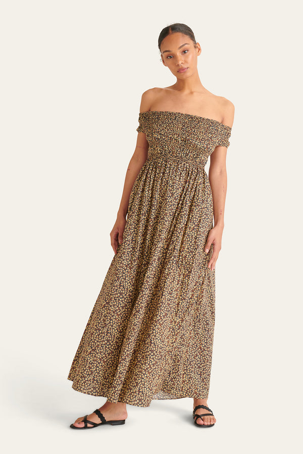 Matteau Shirred Off Shoulder Dress in Chamomile