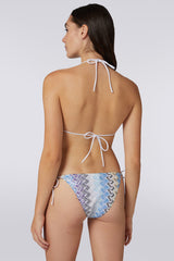 Lace-effect Viscose Knit Bikini With Lamé
