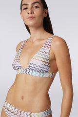 Bikini in zigzag knit with lamé
