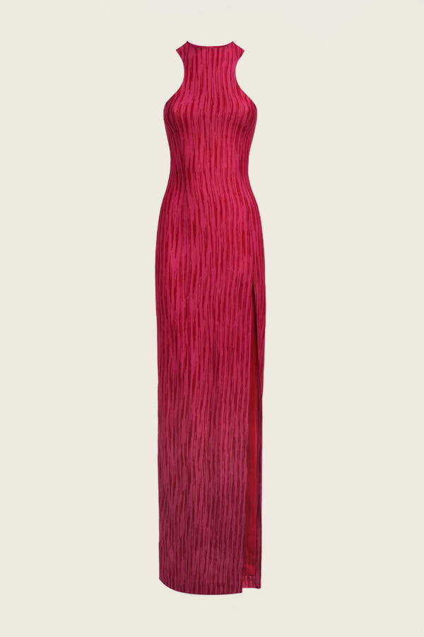 Missoni Long Dress in Pink & Red Space