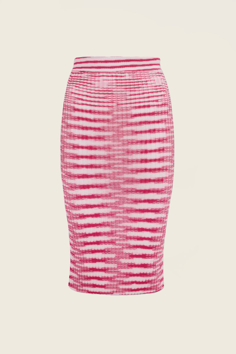 Slub Viscose Blend Pencil Skirt