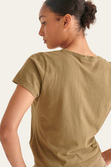 Mother Denim The Cropped Itty Bitty Goodie Tee Naked Hippies