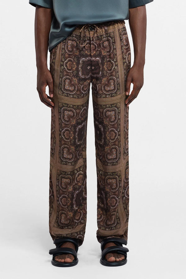 Demis Drawstring Waist Pants in Paisley