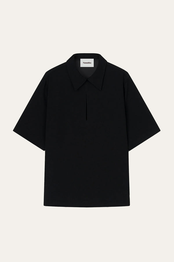 Nanushka Niklas Bouclé Crepe Shirt