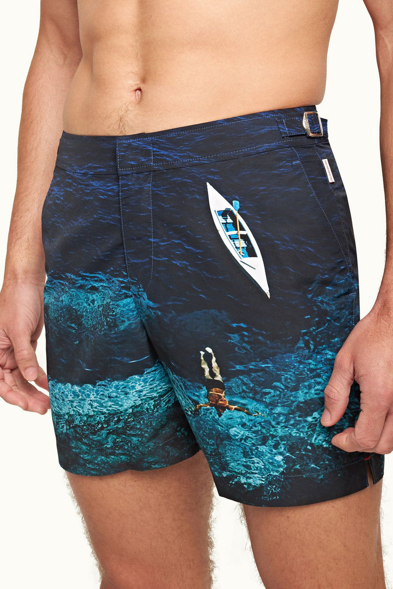 Orlebar Brown Bulldog Swim Shorts in Deep Sea Print