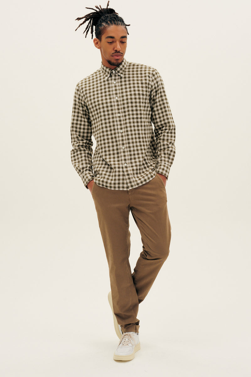 HARTFORD Military Green Checks Flannel Pitt Shirt – Ron Herman