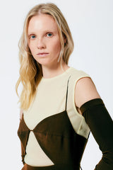 TIBI Drapey Jersey Cut Out Sculpted Shirred Dress