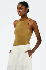 Summer Terry Crewneck Racerback Bodysuit