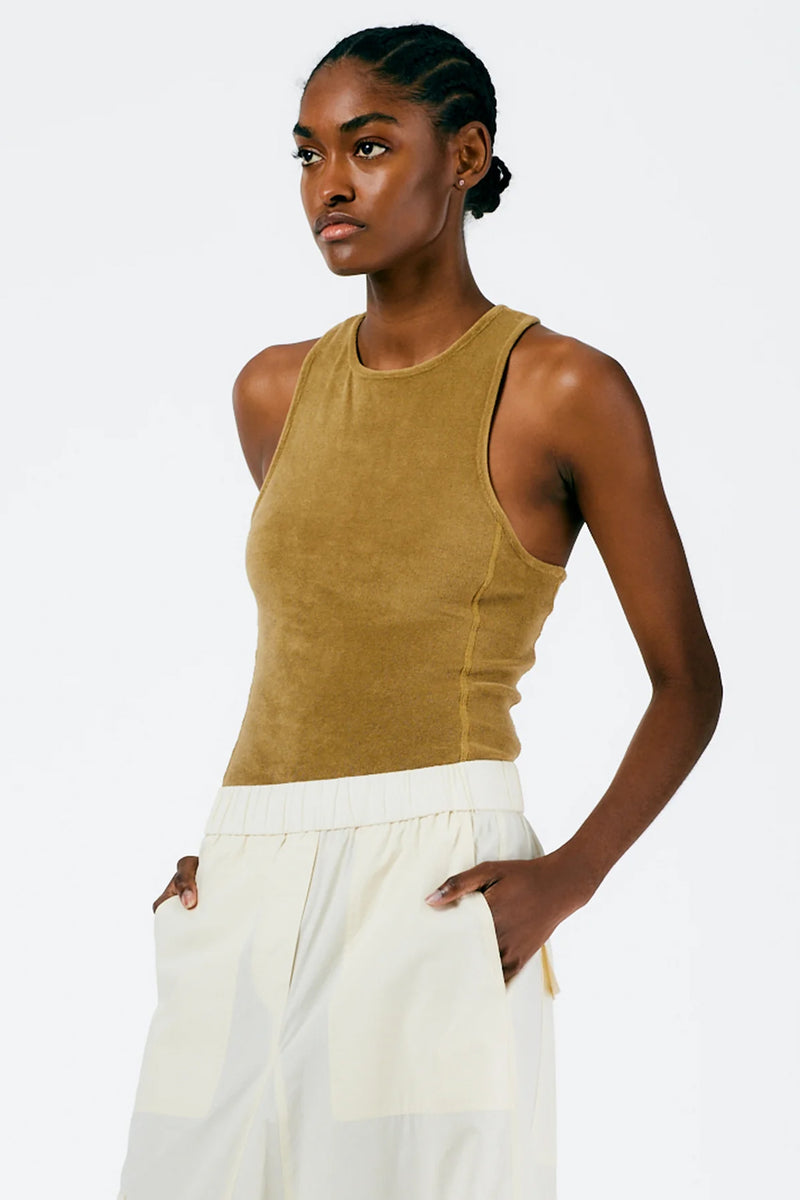 Summer Terry Crewneck Racerback Bodysuit