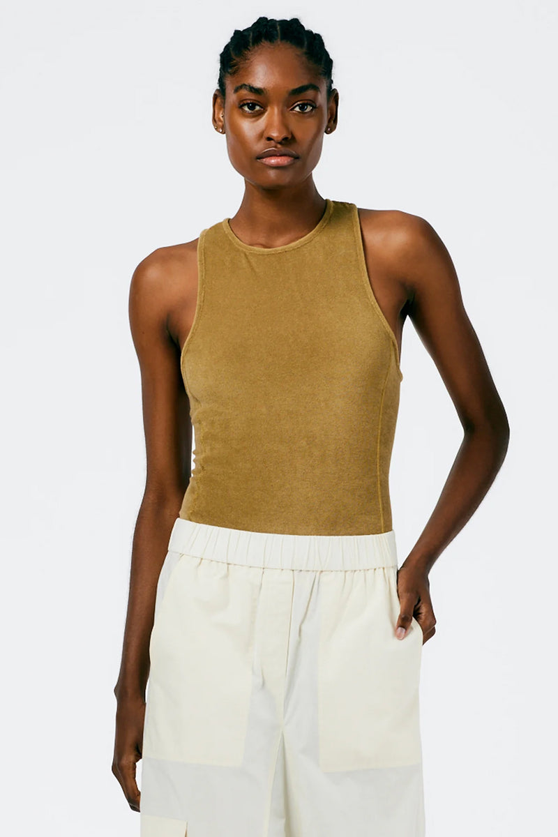 Summer Terry Crewneck Racerback Bodysuit