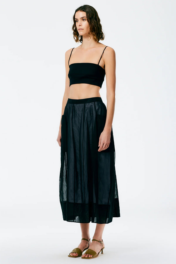 TIBI Starch Cotton Organza Lantern Skirt