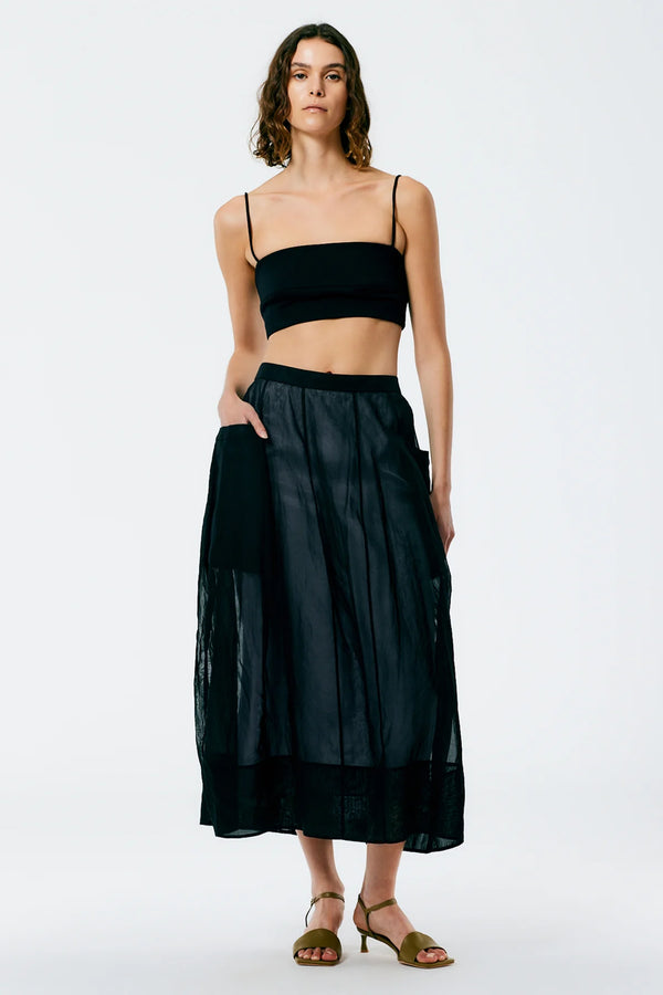TIBI Starch Cotton Organza Lantern Skirt