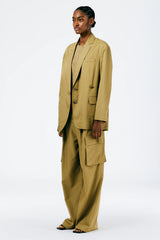 TIBI Drapey Suiting Cotton Liam Blazer