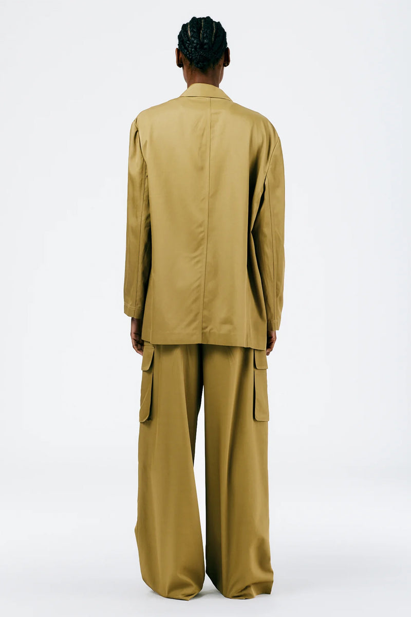 TIBI Drapey Suiting Cotton Liam Blazer